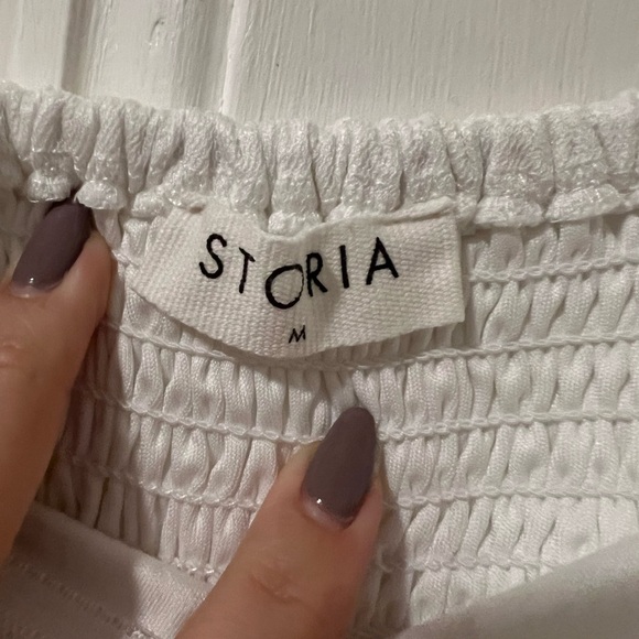 STORIA carrie tulle strapless dress in white - Picture 7 of 9